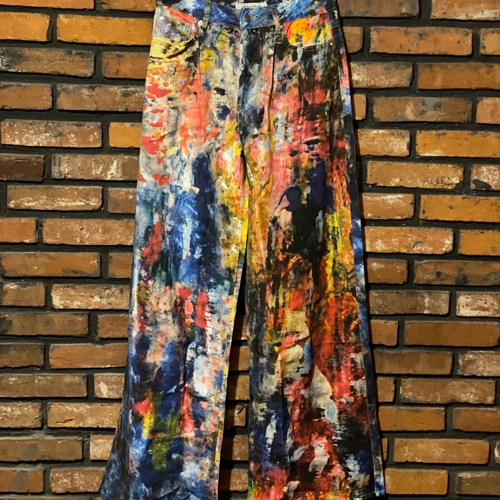 Colorful Abstract Print Pants - Picture 3 of 3